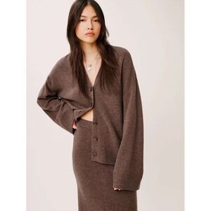 Reformation Fae Regenerative Wool Sweater Top Brown XS